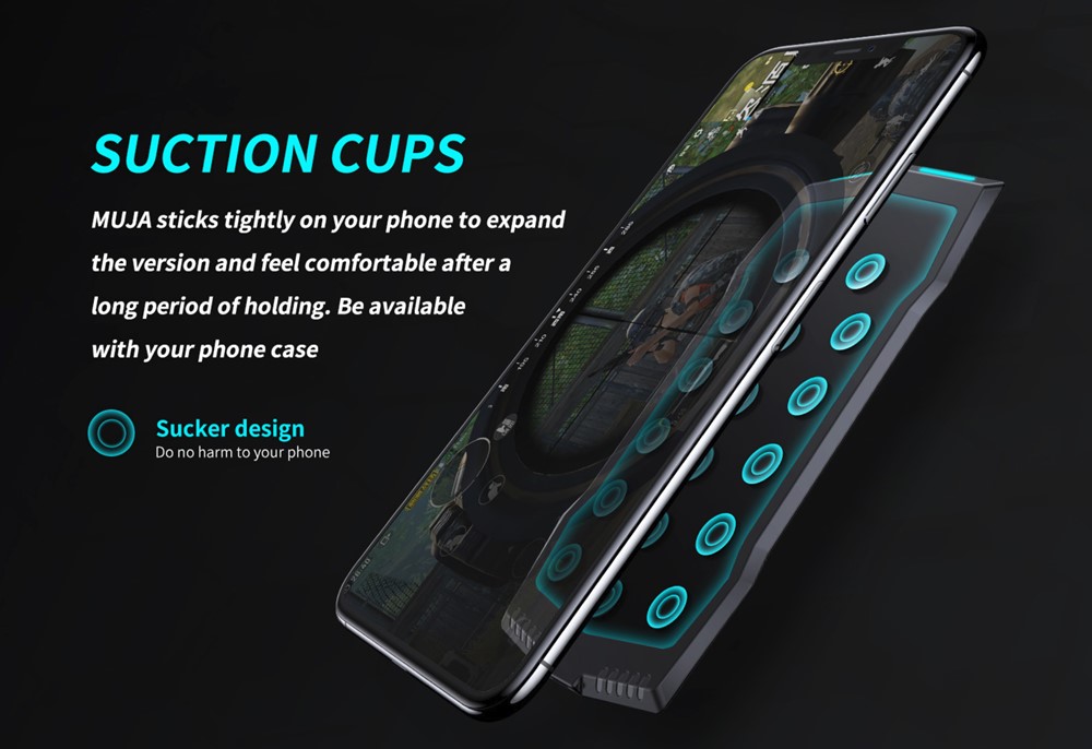 MUJA SMART TOUCH PADの本体は背面の吸盤でスマートフォンに固定するタイプです。