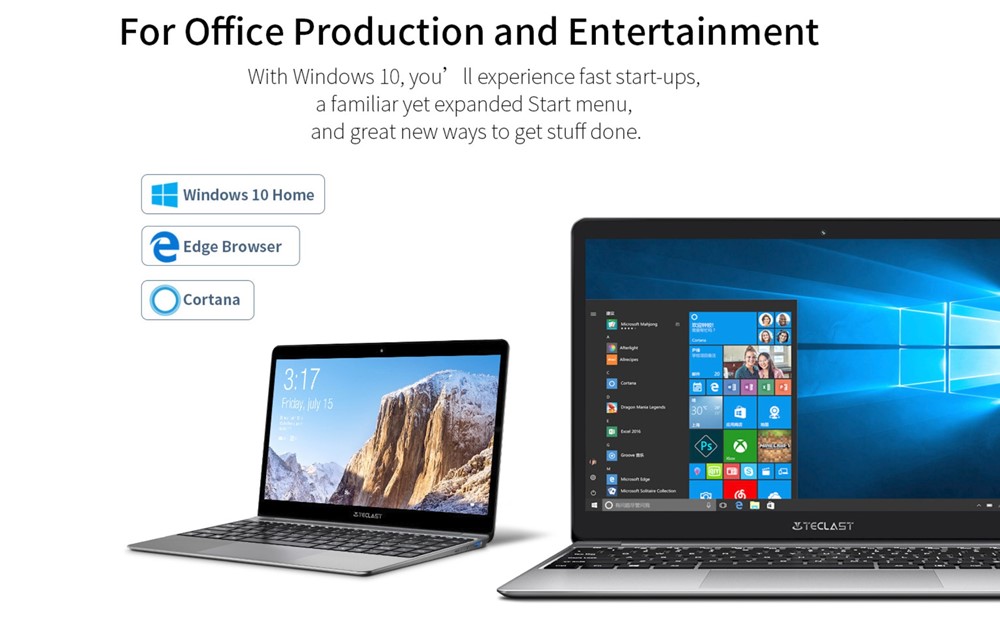 Teclast F7 PlusはWindows 10を搭載。日本語にも対応しています。