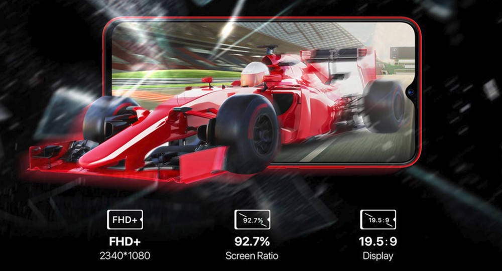 UMIDIGI F1はノッチ付きの大画面ディスプレイを搭載。