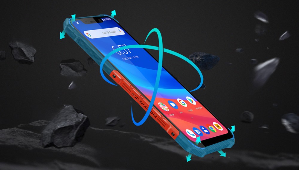 Ulefone Armor 6は360°の落下からの衝撃吸収を効率的に行うためのデザインを採用しています。