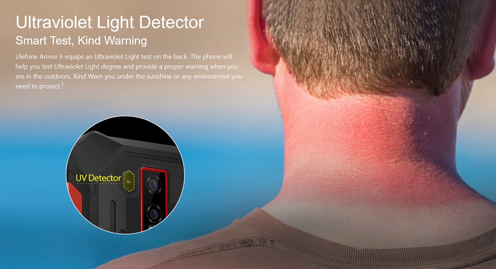 Ulefone Armor 6はUVセンサーを備えているので紫外線を測定できます。