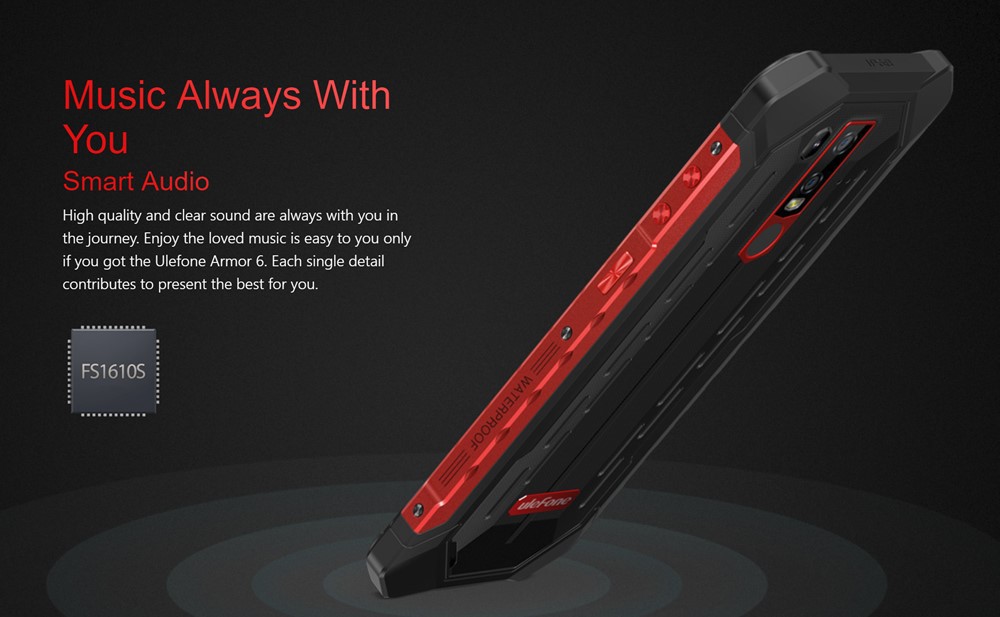 Ulefone Armor 6は専用のサウンドチップを搭載しているので美しい音質で楽しめます。