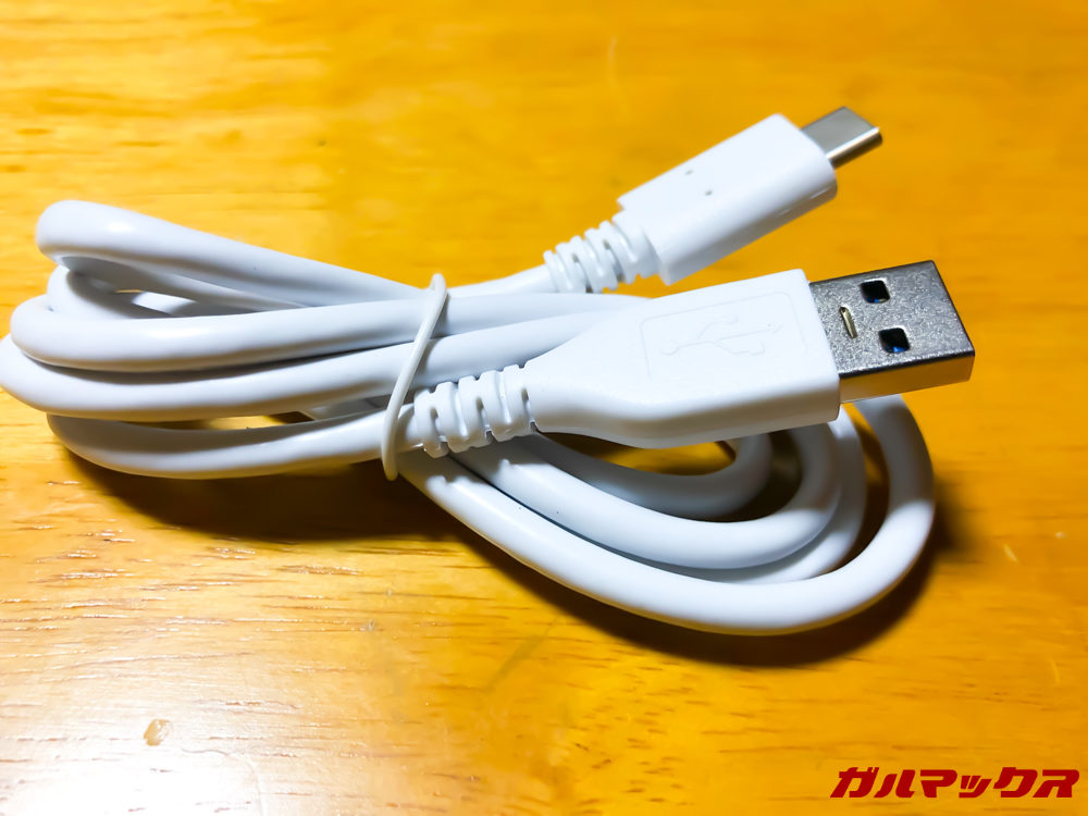 付属のUSB-Cケーブルは普通のもの。