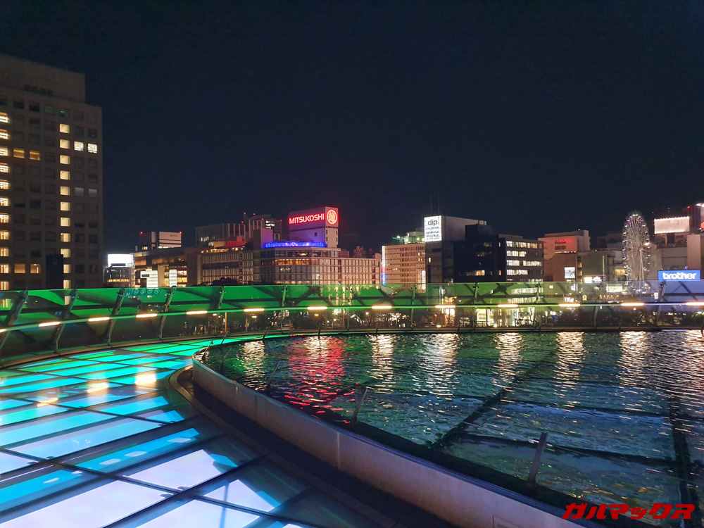 「Galaxy S10」で撮影した夜景写真。