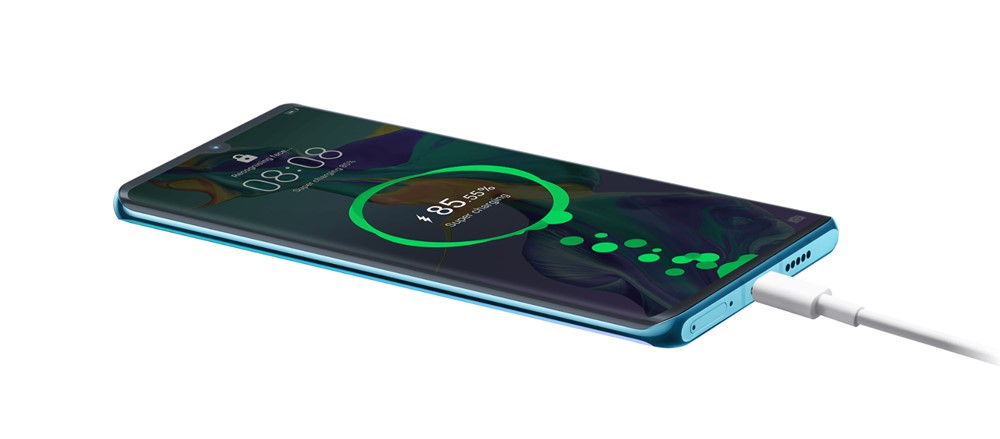 HUAWEI P30 Proは40W充電に対応しています。