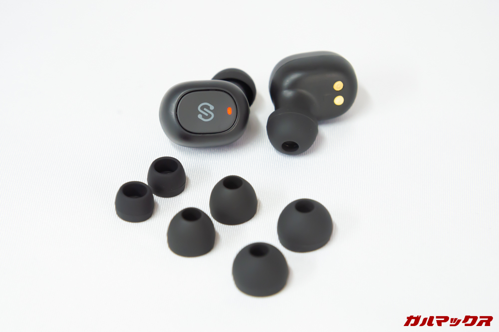 SoundPEATS Truefree+のイヤーチップは4サイズが付属。