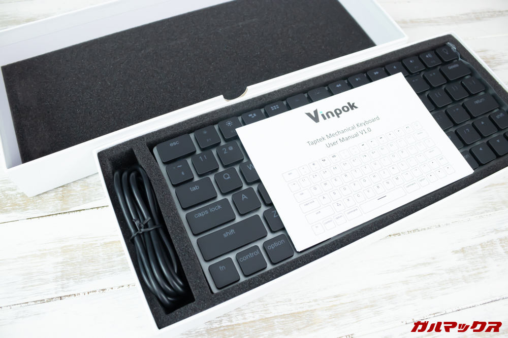 Taptekは頑丈なスポンジに守られて届きました。