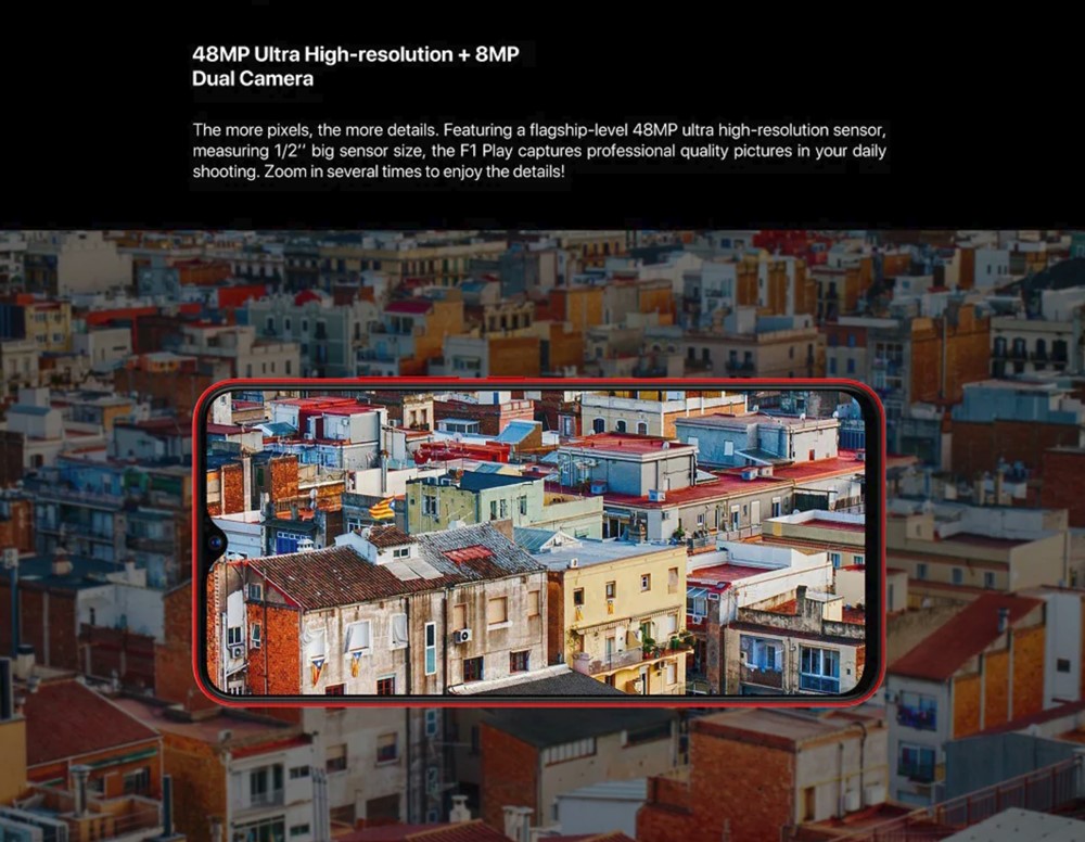 UMIDIGI F1 Playは高画素な4800mAhカメラを搭載しているので、写真をカットしてから拡大して精細さを保つ事が可能です。