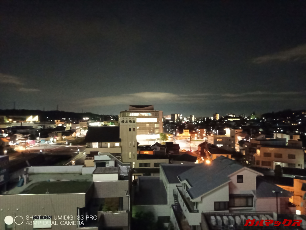 UMIDIGI S3 Proは夜間撮影能力が低い