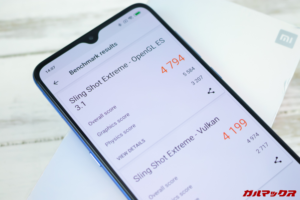 Xiaomi Mi 9の3DMark実機スコアはOpenGL ES 3.1が4794点、Vulkanが4199点！