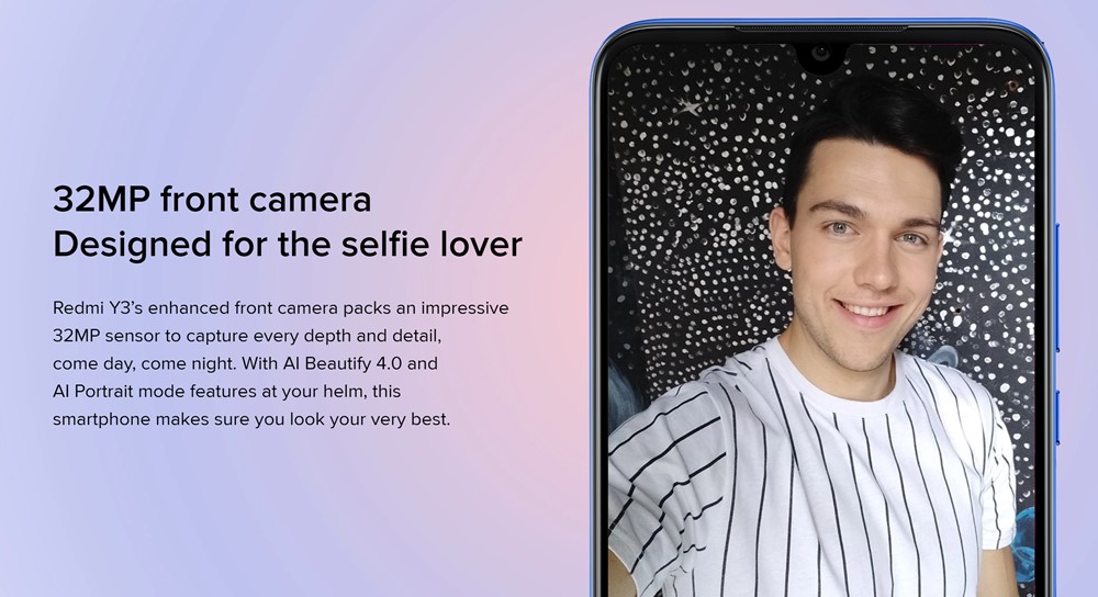Xiaomi Redmi Y3のインカメラは3200万画素