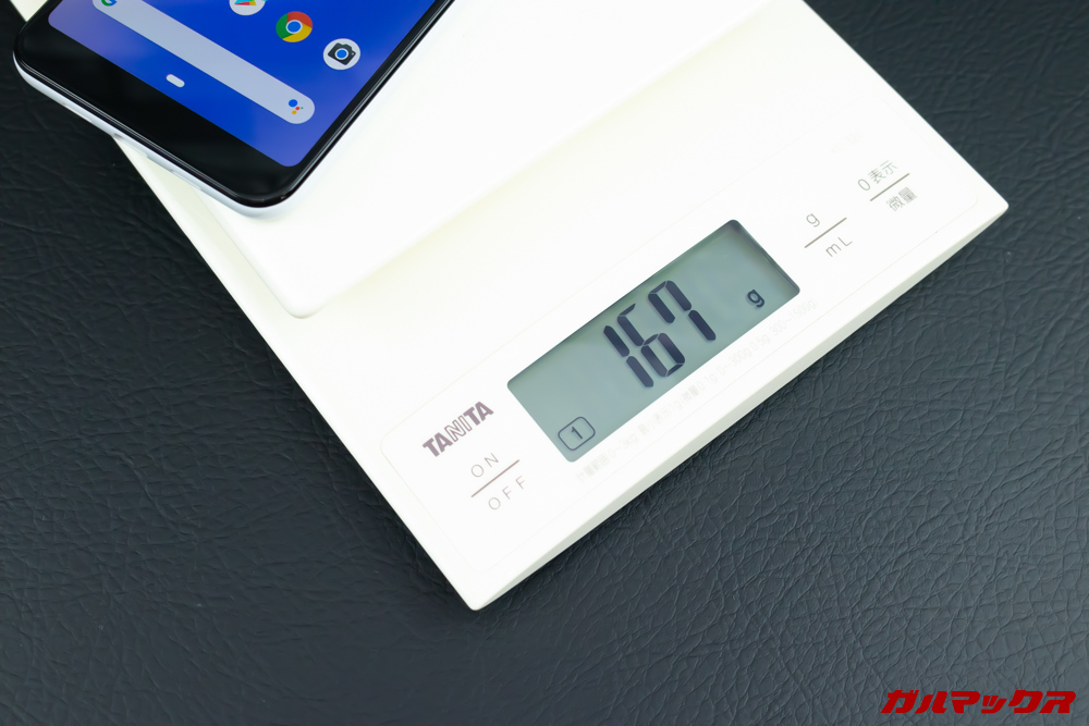 Google Pixel 3a XLでの重量は167g