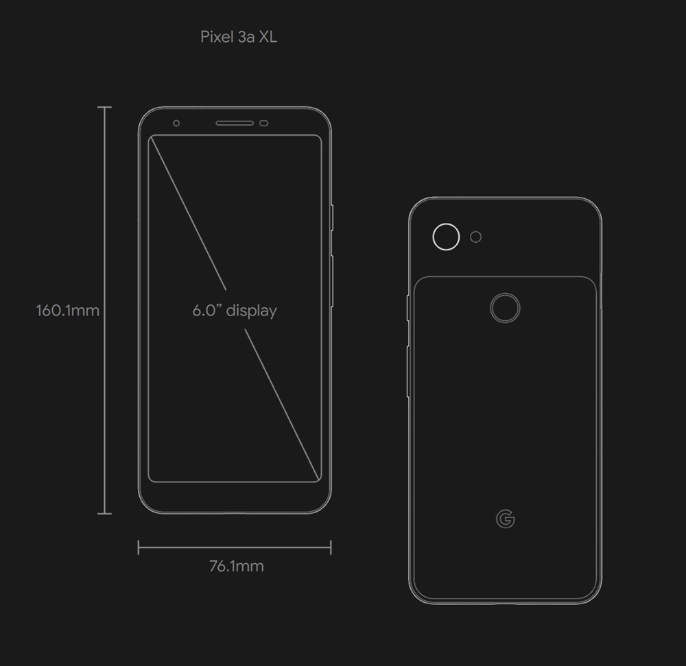 Google Pixel 3a XLのディスプレイは6.0型でノッチ非搭載