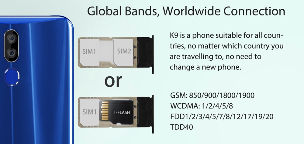 OUKITEL K9のSIMトレイは2番目のスロットがMicroSDと共用タイプ