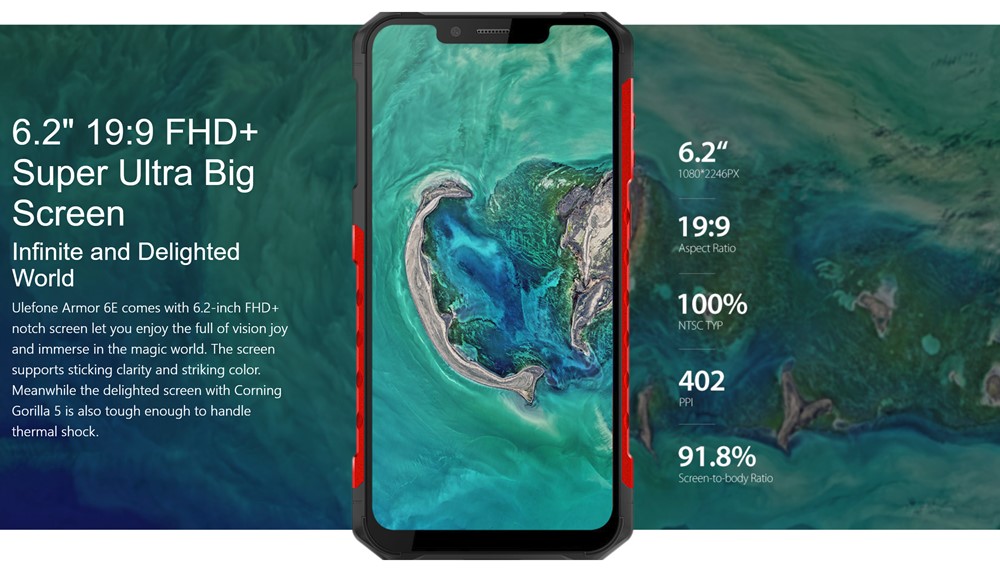 Ulefone Armor 6Eは大型で高精細なディスプレイを搭載