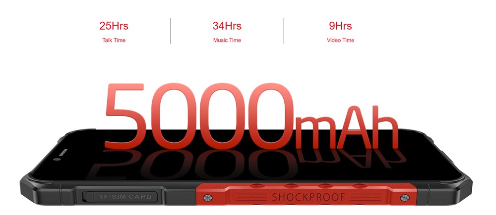 Ulefone Armor 6Eは5000mAhバッテリーを搭載。