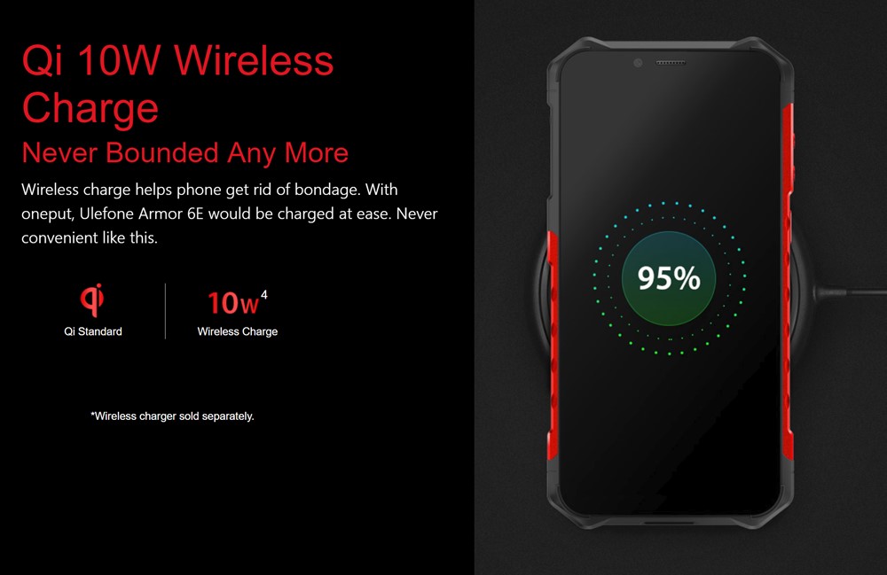 Ulefone Armor 6Eはワイヤレス充電にも対応。