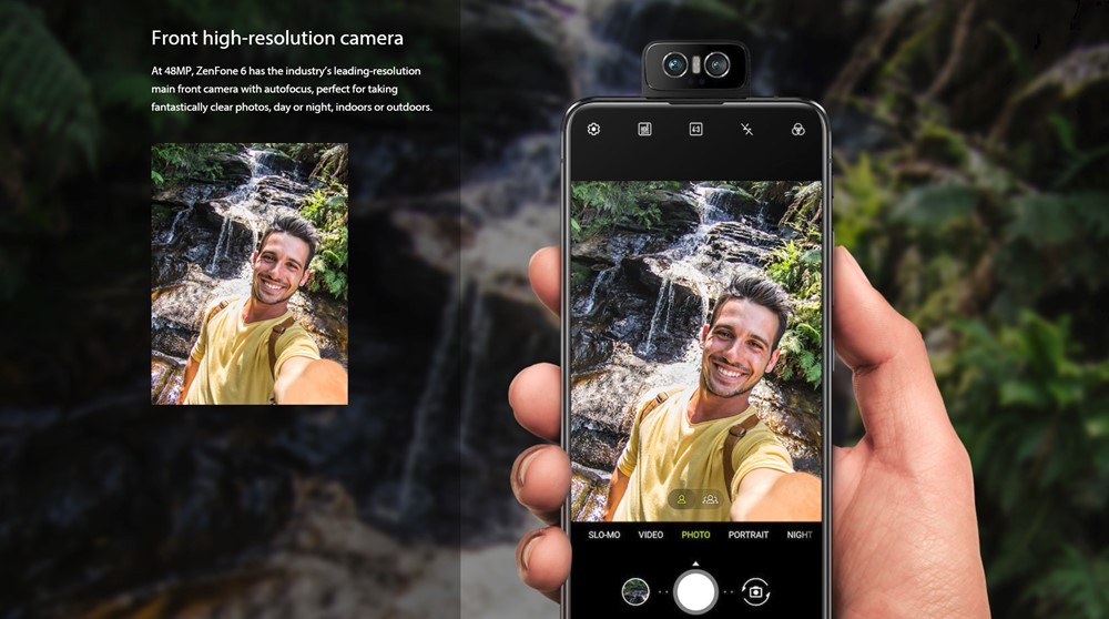 ZenFone 6は自撮りもメインカメラで撮影出来るので超高画質で撮影できます。