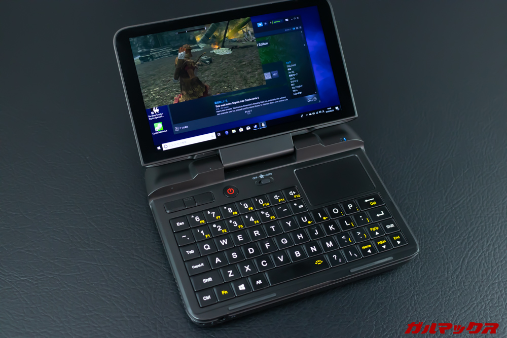 GPD MicroPCでスカイリムは800×なんとかっていう解像度なら快適に動くが文字が小さすぎて操作性が悪い。