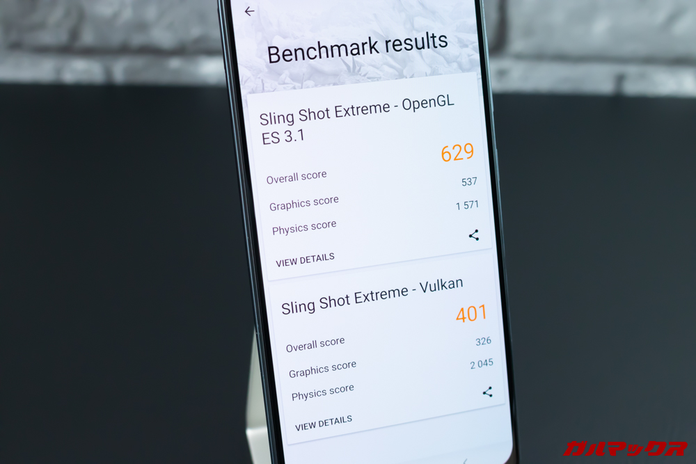 Open GL ES 3.1が629点、Vulkanが401点。