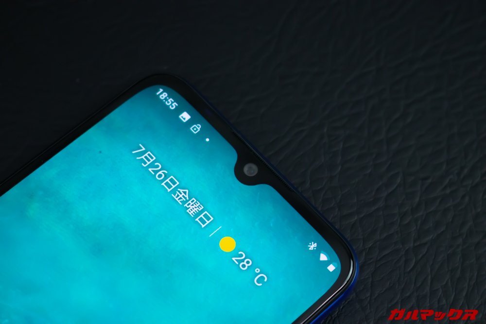 Xiaomi Mi A3はノッチ付きディスプレイとなり画面占有率が高くなりました。