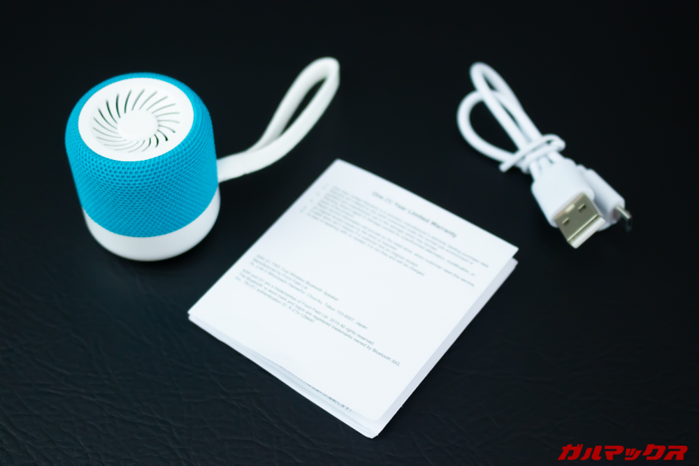 KiWi Q1は本体以外に取説と充電ケーブルが付属。