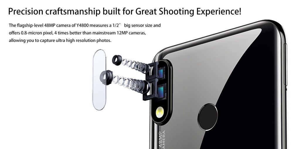 OUKITEL Y4800は4800万画素を含むデュアルカメラを搭載。
