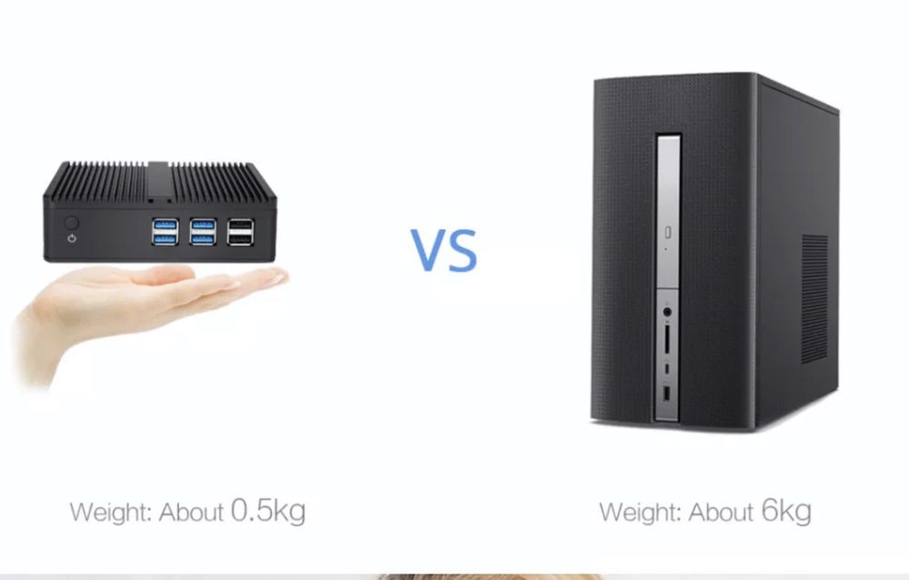 XCY X30 Mini PCは手のひらサイズのコンパクトな筐体サイズ。