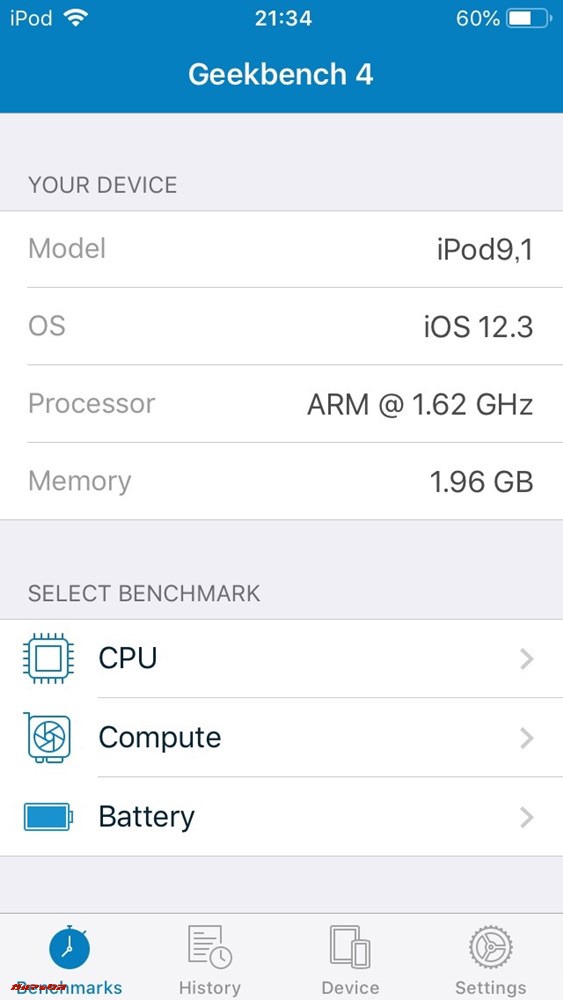 iPod touch（第7世代）に搭載されているA10 Fusionは1.62GHzです