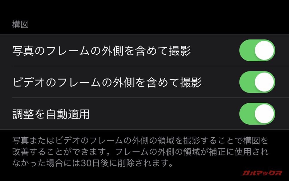 iPhone 11はフレーム外を捉えた超広角カメラ情報もきろくする事で後から超広角部分を含む写真を用いて構図を調整することが出来る。