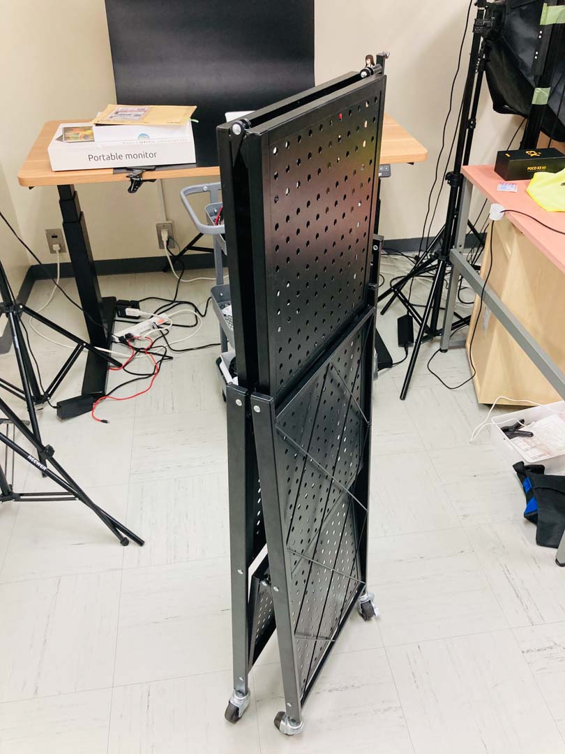 折りたたみ式キャスター付きラック 3段