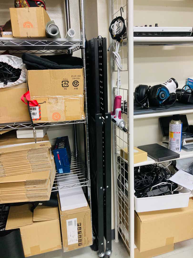 折りたたみ式キャスター付きラック 3段