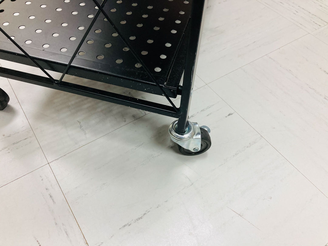 折りたたみ式キャスター付きラック 3段