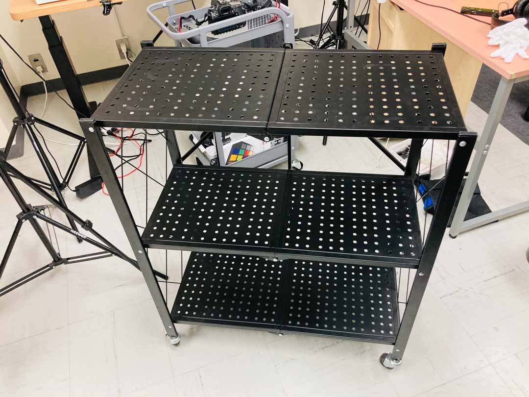 折りたたみ式キャスター付きラック 3段