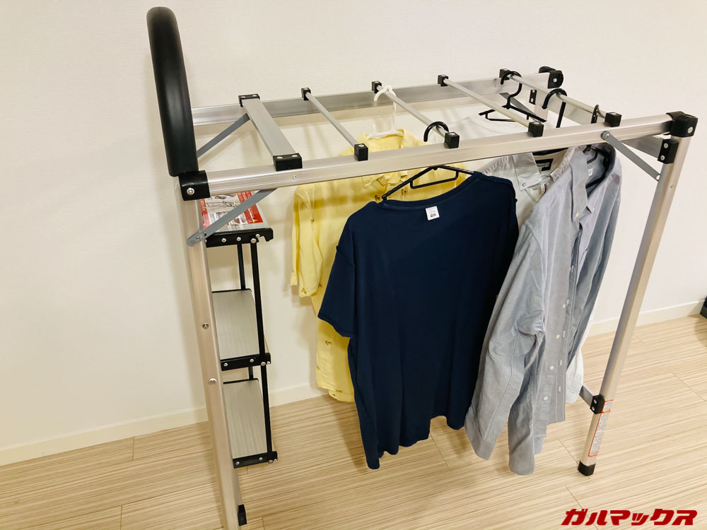 多機能折りたたみはしご踏み台乾燥ラック付