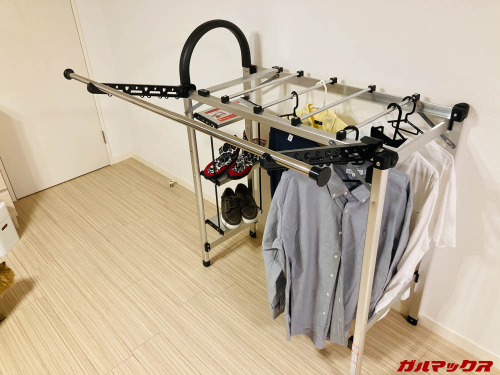 多機能折りたたみはしご踏み台乾燥ラック付