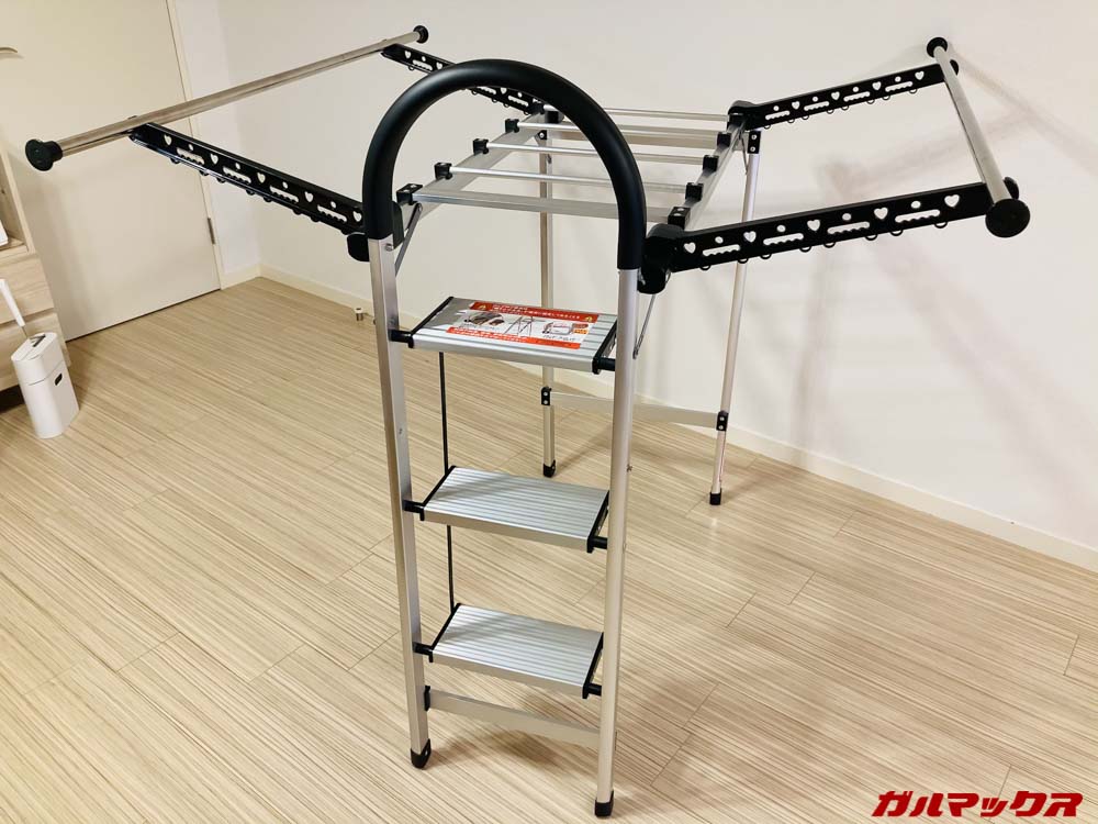 多機能折りたたみはしご踏み台乾燥ラック付