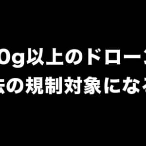 ドローンの規制、200g以上から100g以上に強化されるかも