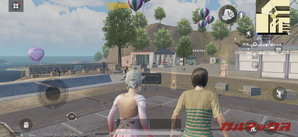 iPhone 12 miniのPUBGプレイ画面