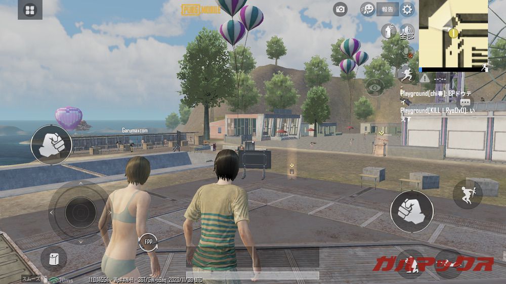 iPhone SEのPUBGプレイ画面