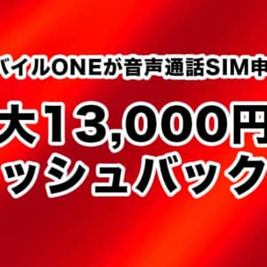 OCN、音声SIM契約で最大13,000円キャッシュバック。お試しも乗り換えも今がチャンス