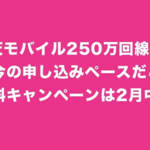 楽天モバイル新プラン好調で申込み数倍に。このペースだと2月中に無料キャンペーン終了