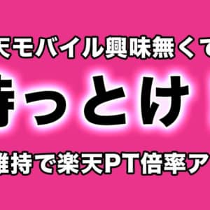 楽天モバイル興味無い方もサブ回線で無料維持して楽天PT倍率をアップしよう
