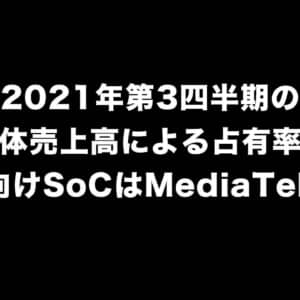2021年第3四半期の半導体関連の売上高による占有率公開。スマホ向けSoCはMediaTekが首位