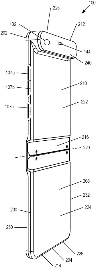 Motorola　フォルダブルスマートフォン　デザイン特許