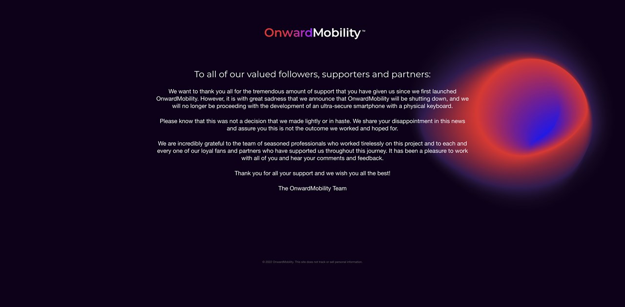OnwardMobility 閉鎖