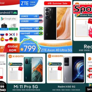 AliExpressでハイエンドスマホ、タブレットがセール中！ZTE Axon 40 Ultraが749ドル～など