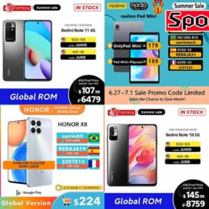 618セールでミドルレンジスマホ、タブレットがセール中！Realme Pad miniが170ドル～など