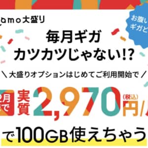 使い倒せ！100GB使えるahamo大盛りのOP料金が最大4ヶ月実質無料キャンペーン開始ッ！