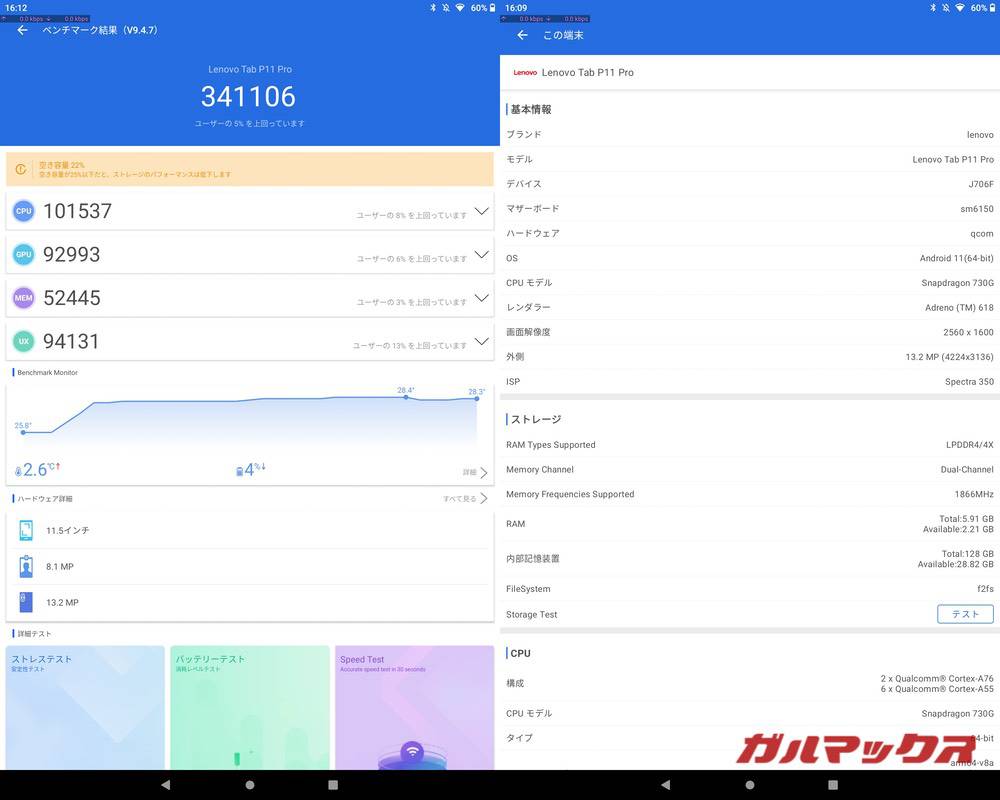 Lenovo Tab P11 Pro 1st Gen antutu-10111324